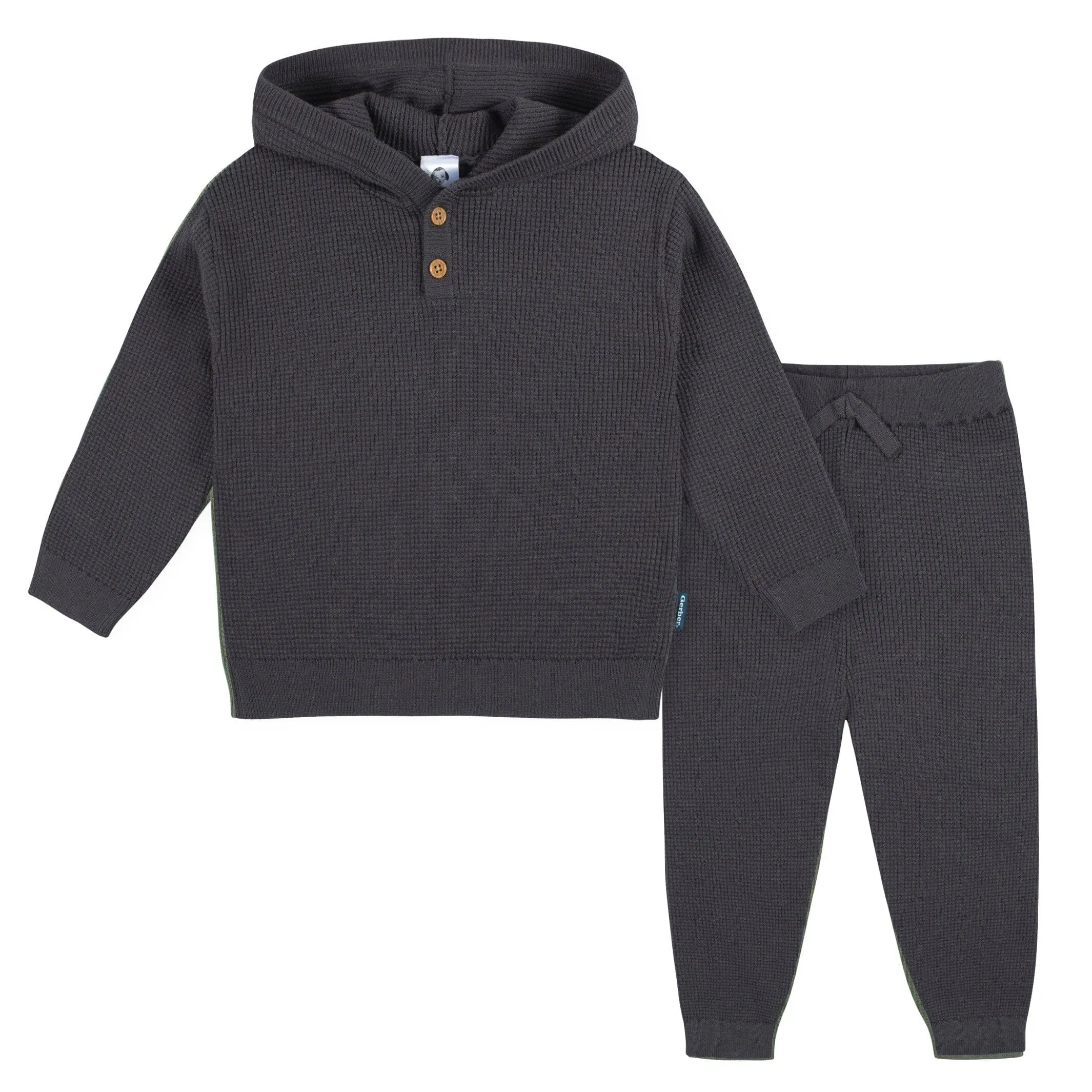 2-Piece Infant and Toddler Boys Charcoal Sweater Knit Set