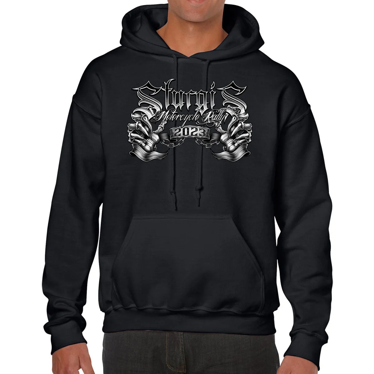 2023 Sturgis Motorcycle Rally Bones N Chrome Pull-Over Hoodie