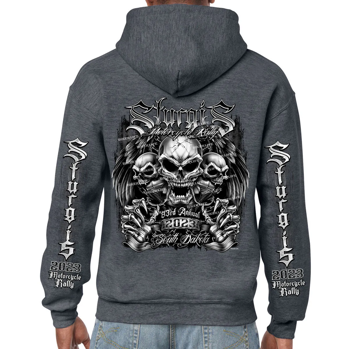 2023 Sturgis Motorcycle Rally Bones N Chrome Pull-Over Hoodie