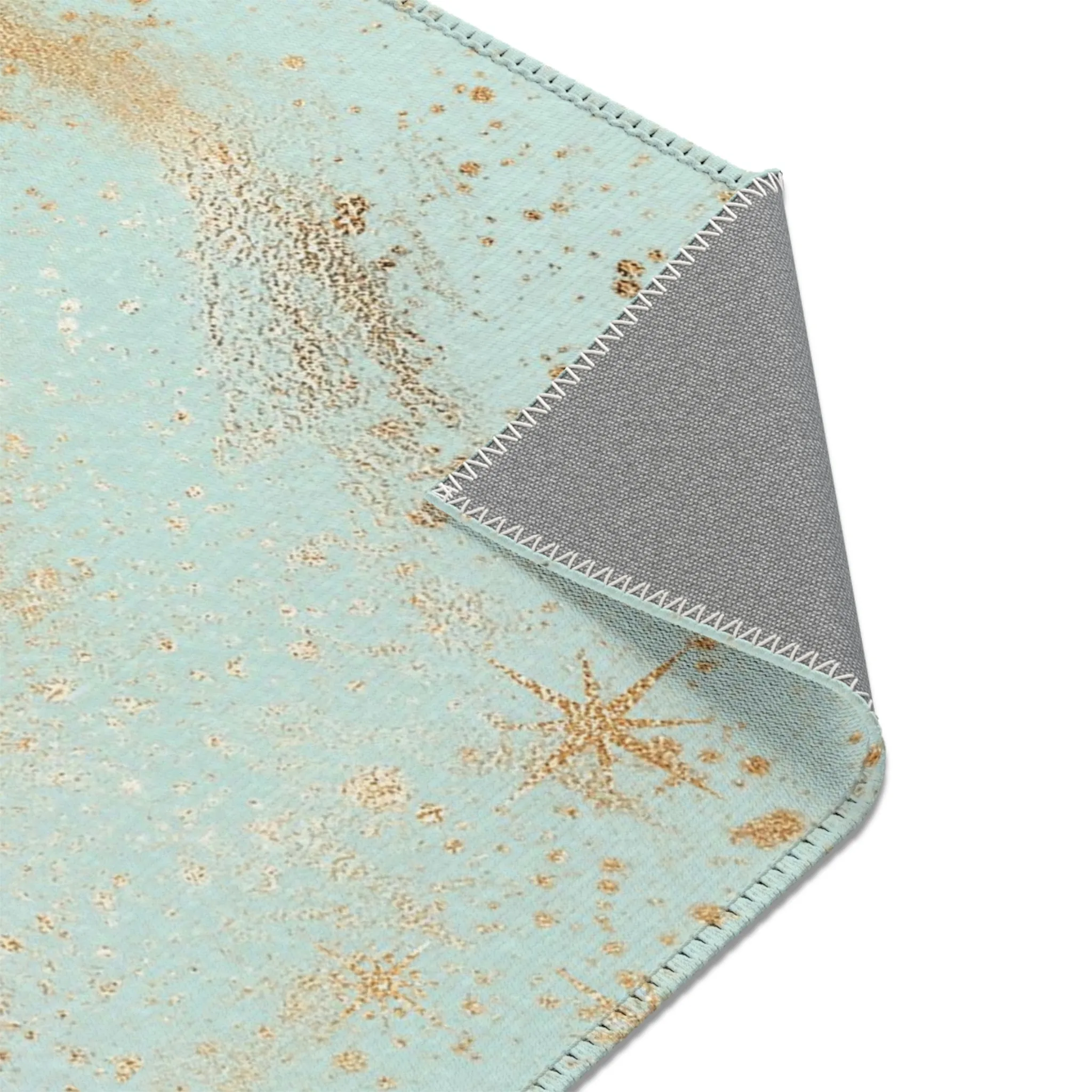 Abstract Area Rug | Mint Green Blue, Beige Minimalist Floor Mat