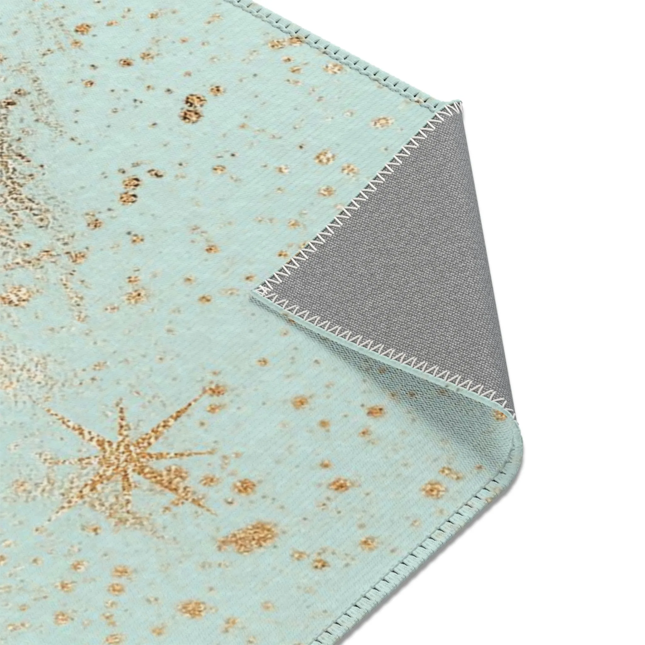 Abstract Area Rug | Mint Green Blue, Beige Minimalist Floor Mat