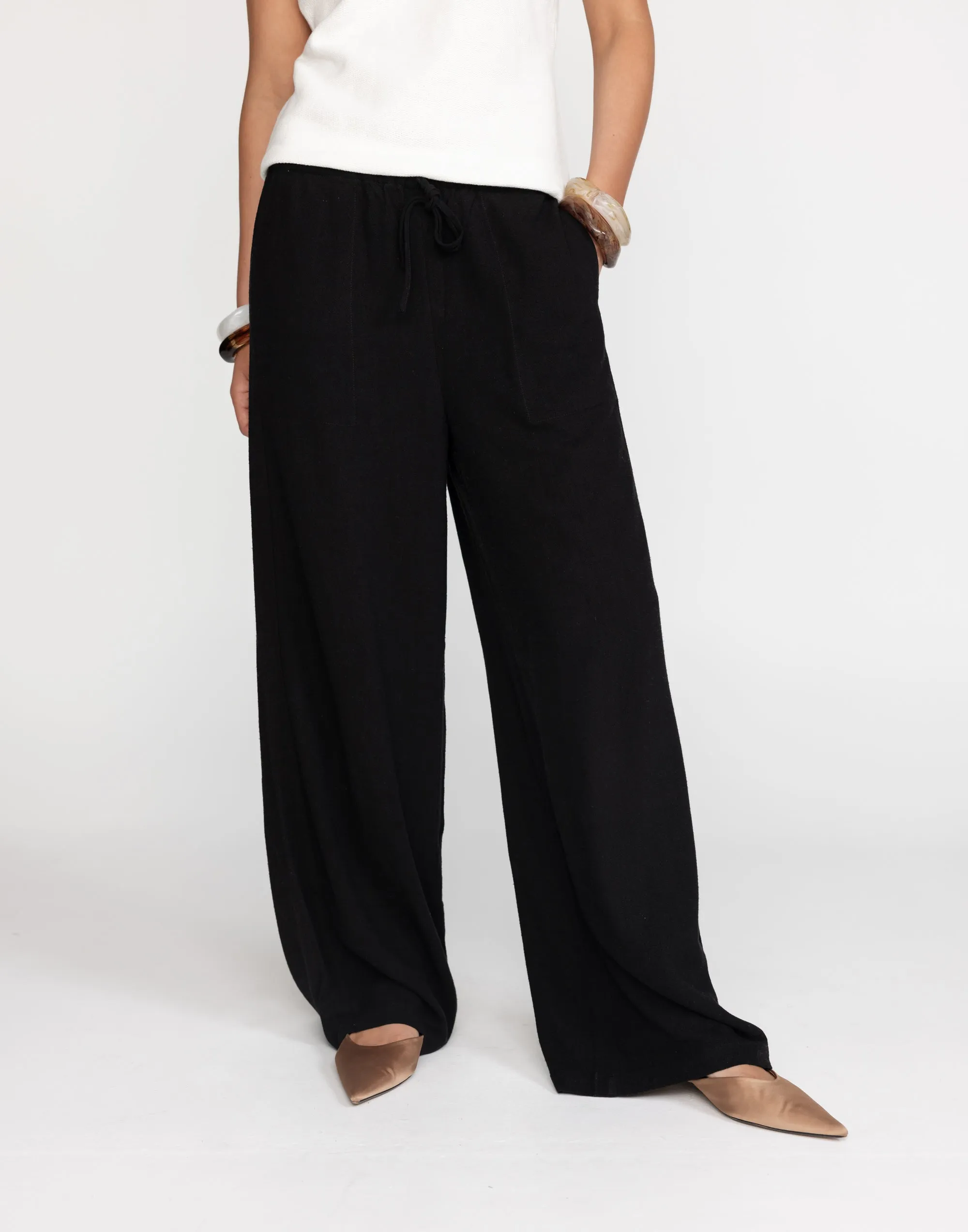 Amee Linen Pants (Black)