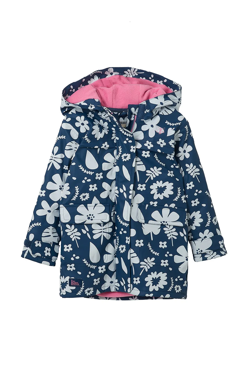 Amy Rubberised Coat - Blue Floral