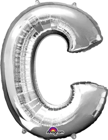 Anagram - 34" Letter 'C' Mylar Balloon - Silver