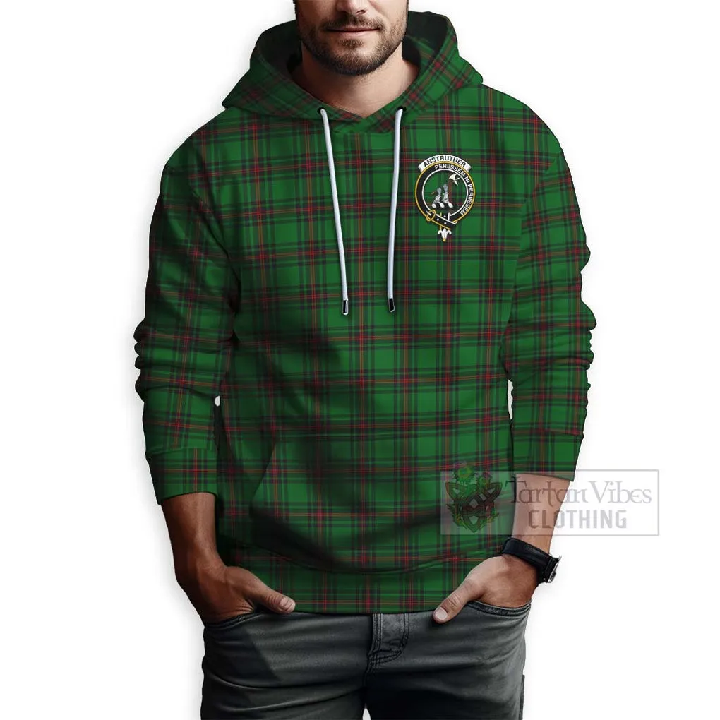 Anstruther Tartan Hoodie with Family Crest Celtic Skull Style