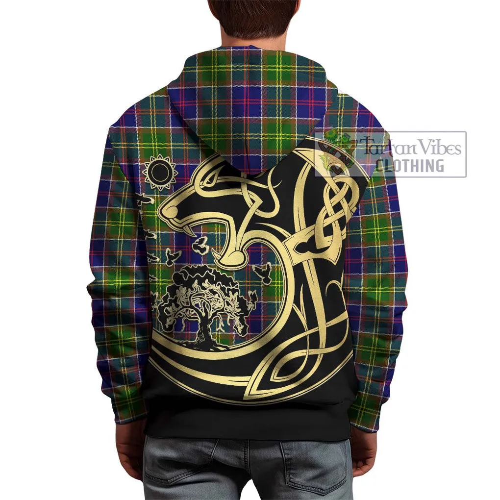 Arnott Tartan Hoodie with Family Crest Celtic Wolf Style