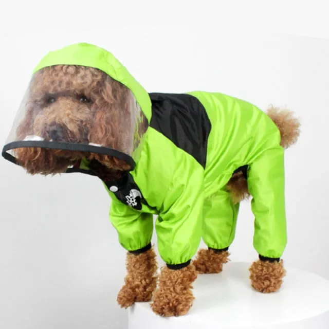 Ashore Shop Dog Pet Transparent Waterproof Hooded Reflective Jacket