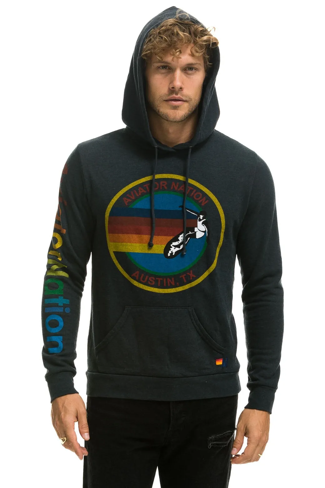 AVIATOR NATION AUSTIN PULLOVER HOODIE - CHARCOAL