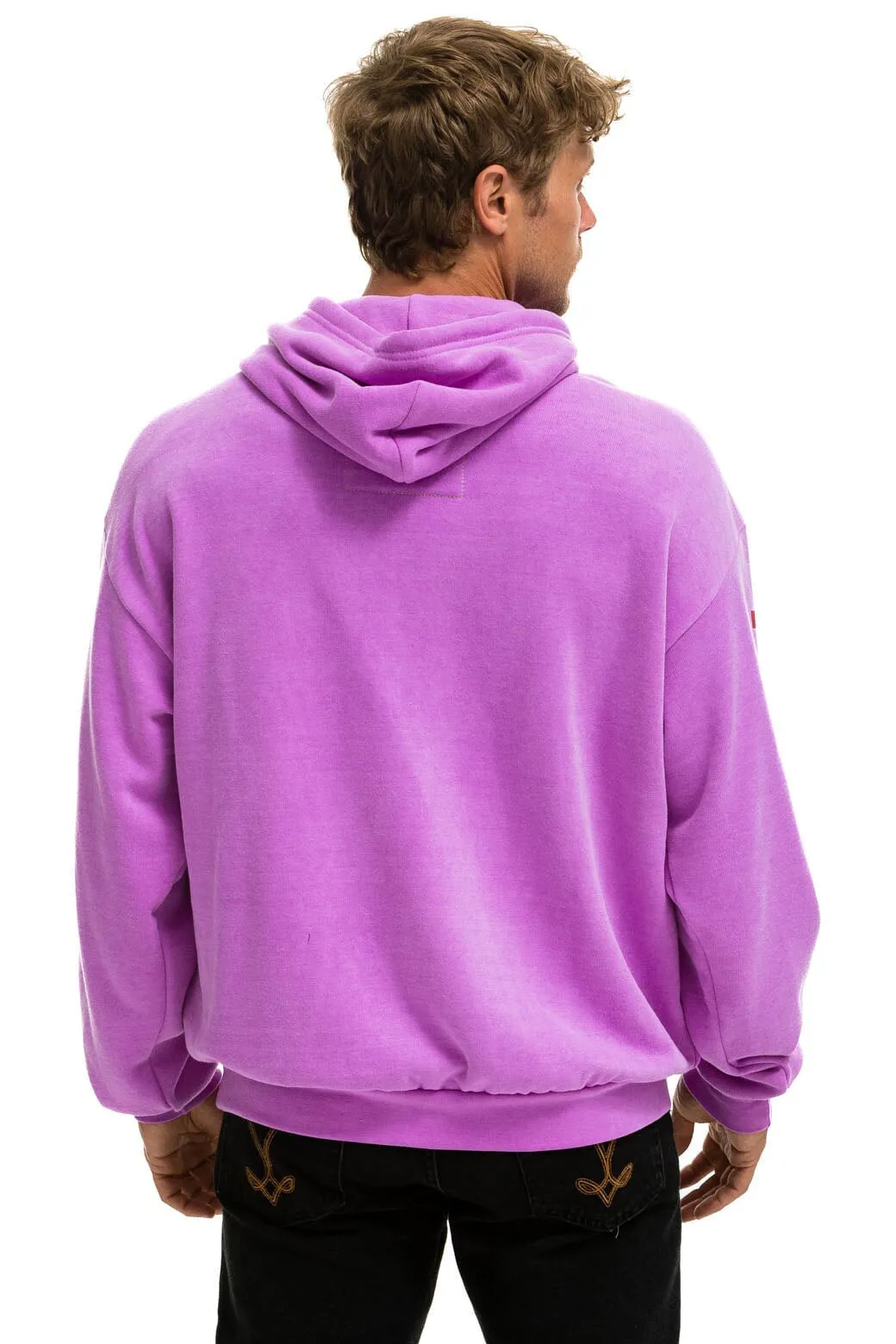 AVIATOR NATION AUSTIN RELAXED PULLOVER HOODIE - NEON PURPLE