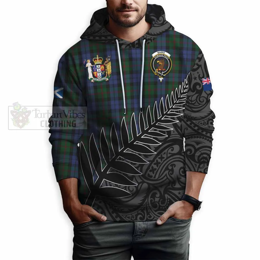 Baird Crest Tartan Hoodie with New Zealand Silver Fern Half Style