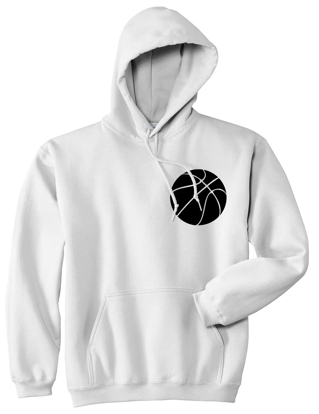 Basketball Logo Chest Mens Pullover Hoodie