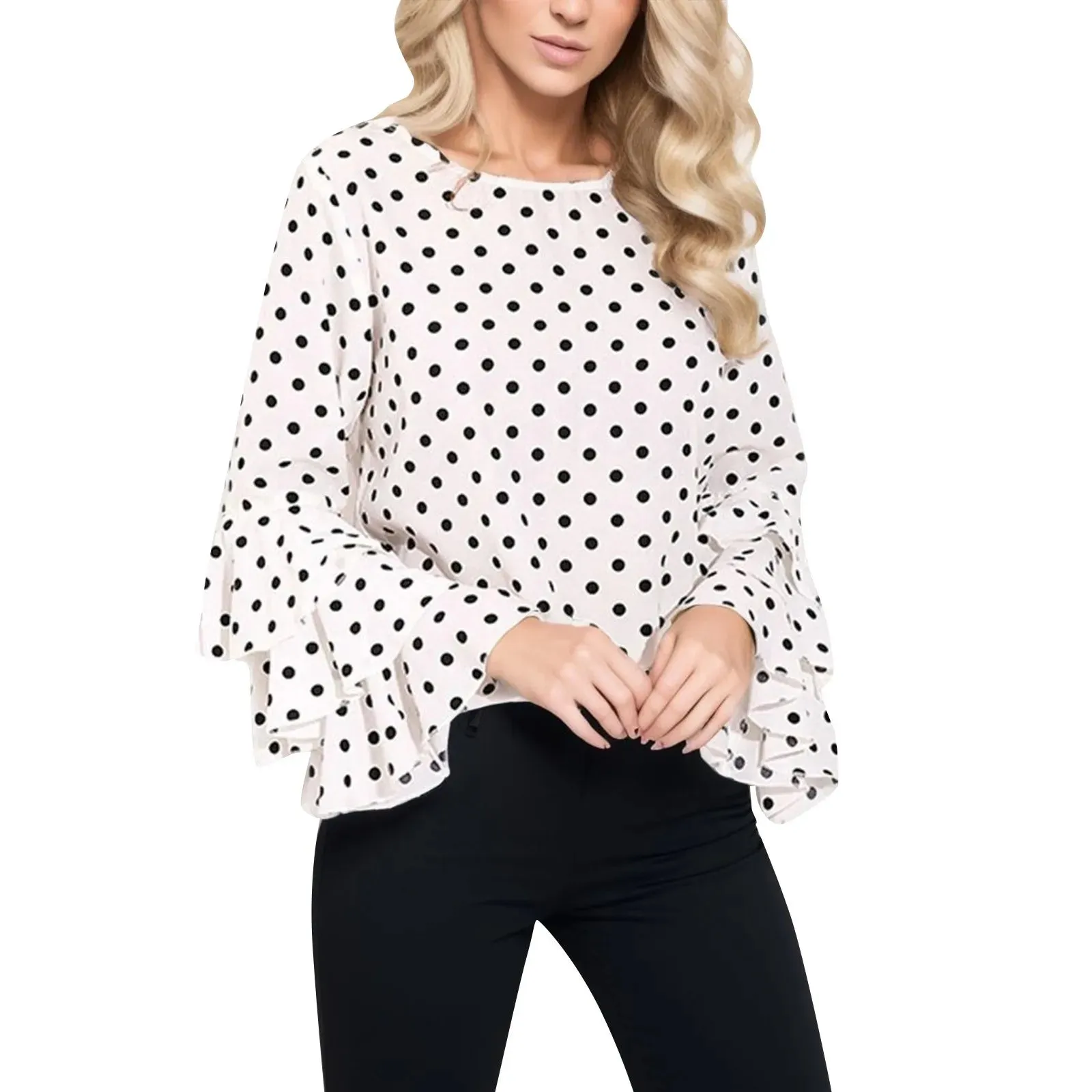 Bell-Sleeves Loose Pullover Streetwear Blouse