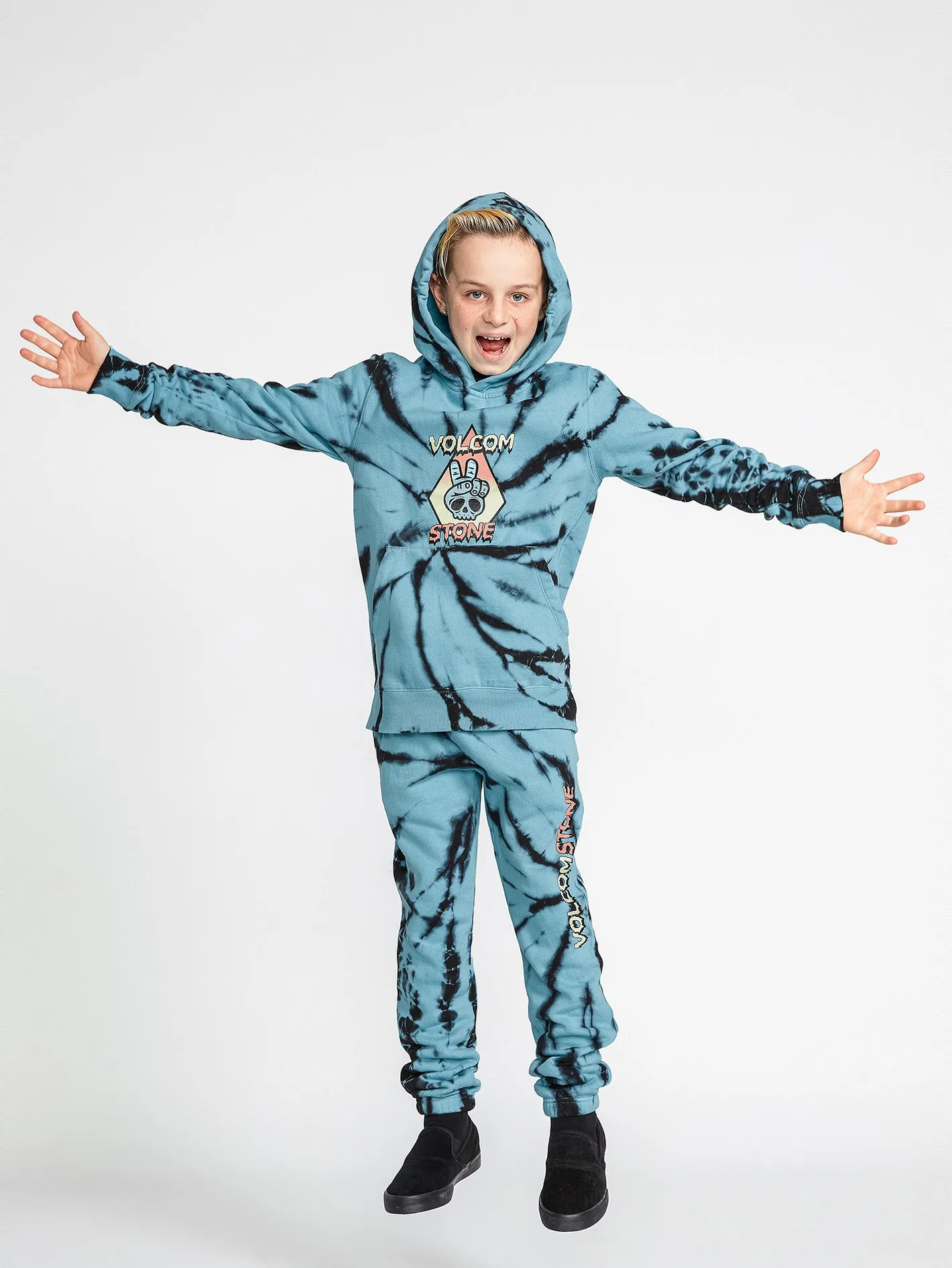 Big Boys Caiden Dye Pullover Hoodie - Pale Aqua