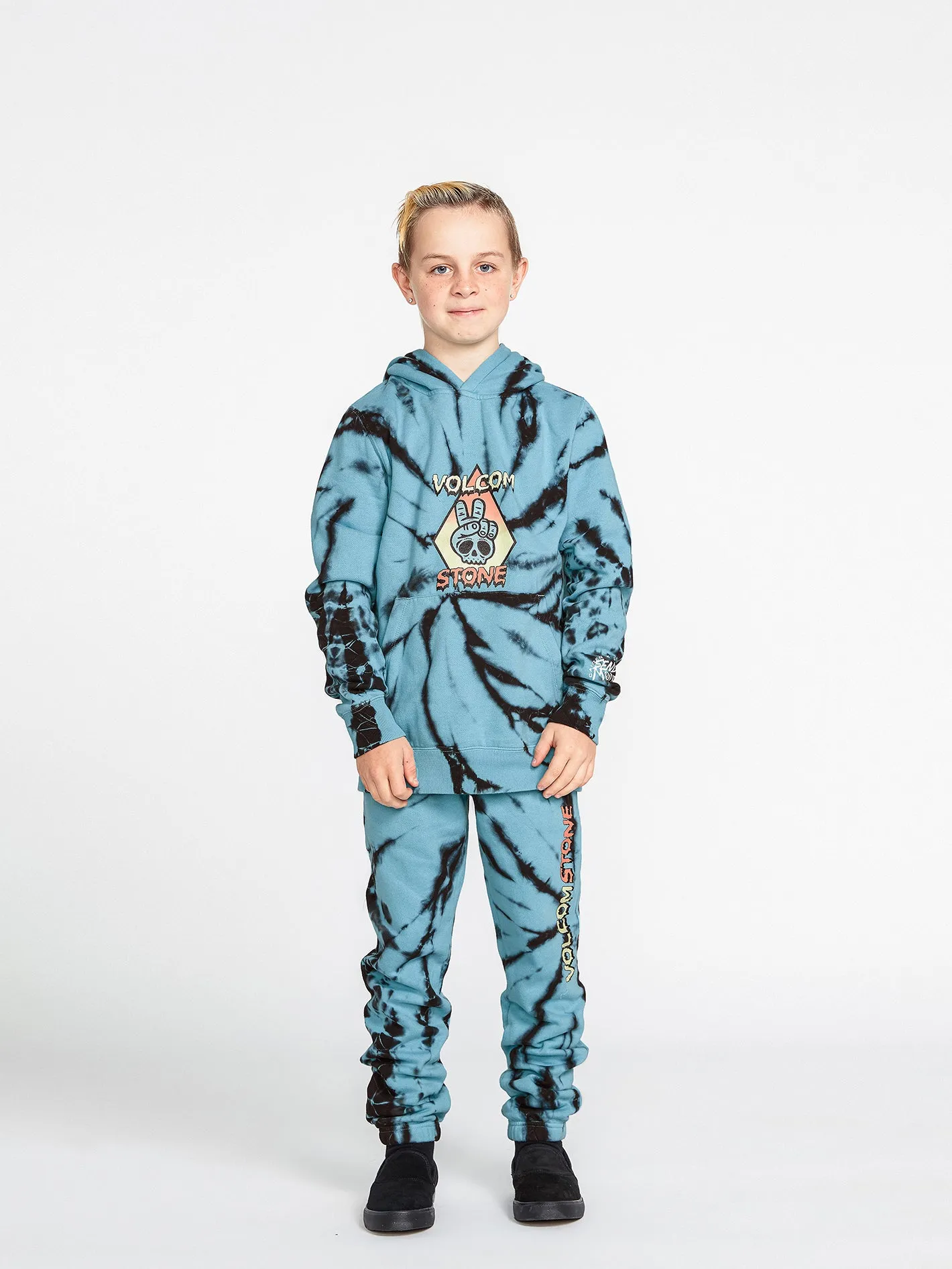 Big Boys Caiden Dye Pullover Hoodie - Pale Aqua