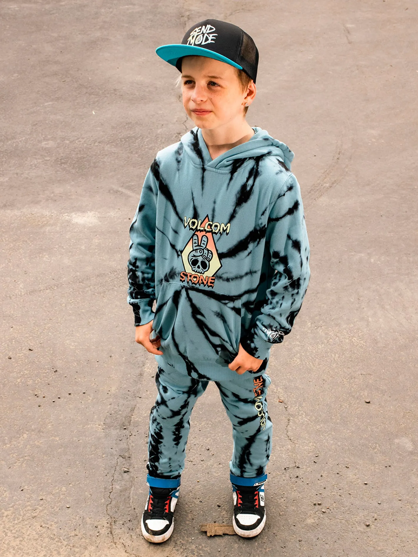 Big Boys Caiden Dye Pullover Hoodie - Pale Aqua