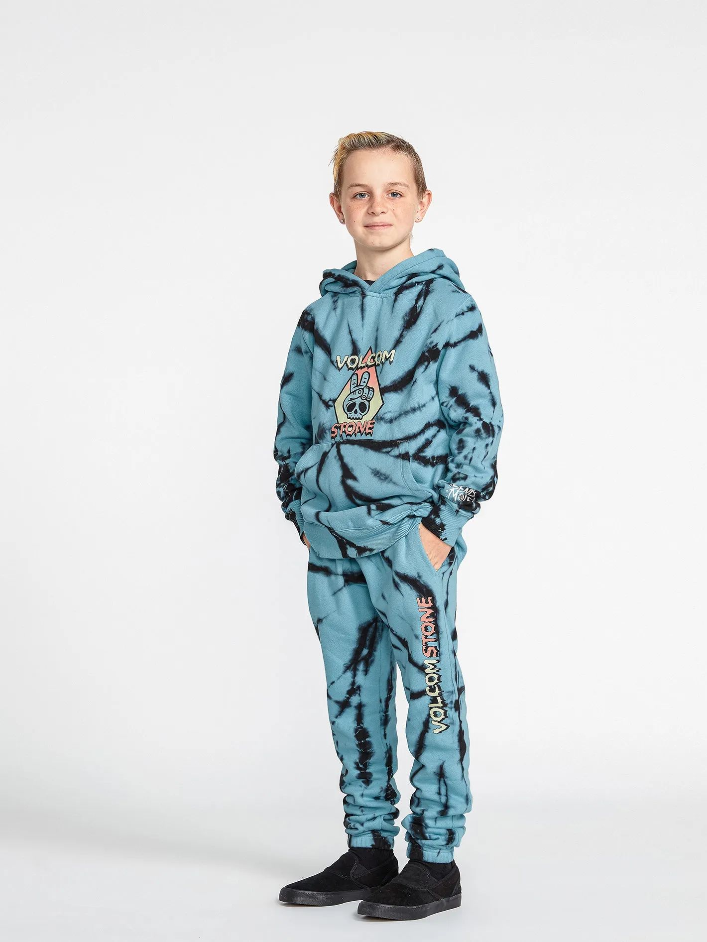 Big Boys Caiden Dye Pullover Hoodie - Pale Aqua