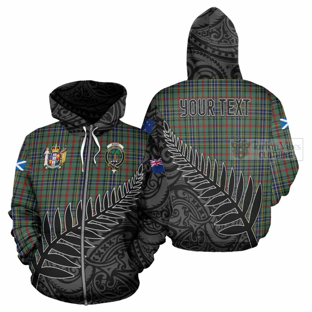 Bisset Crest Tartan Hoodie with New Zealand Silver Fern Half Style