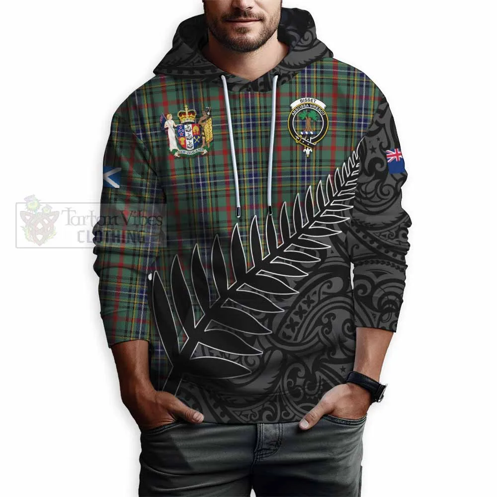 Bisset Crest Tartan Hoodie with New Zealand Silver Fern Half Style