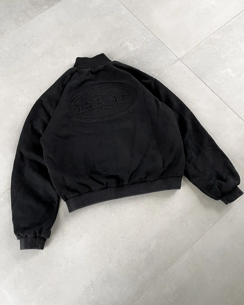 BLACK COTTON TRACK JACKET