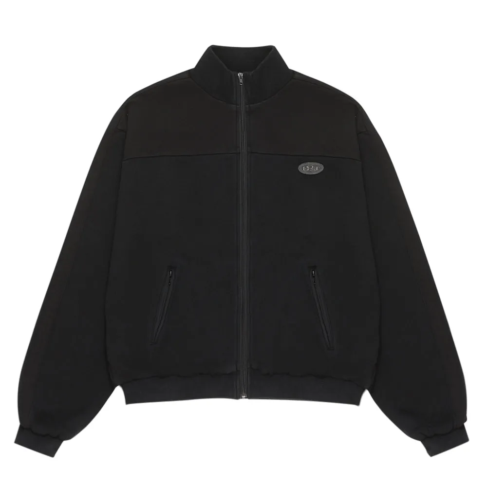 BLACK COTTON TRACK JACKET