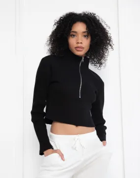 Black Half Zip Pullover