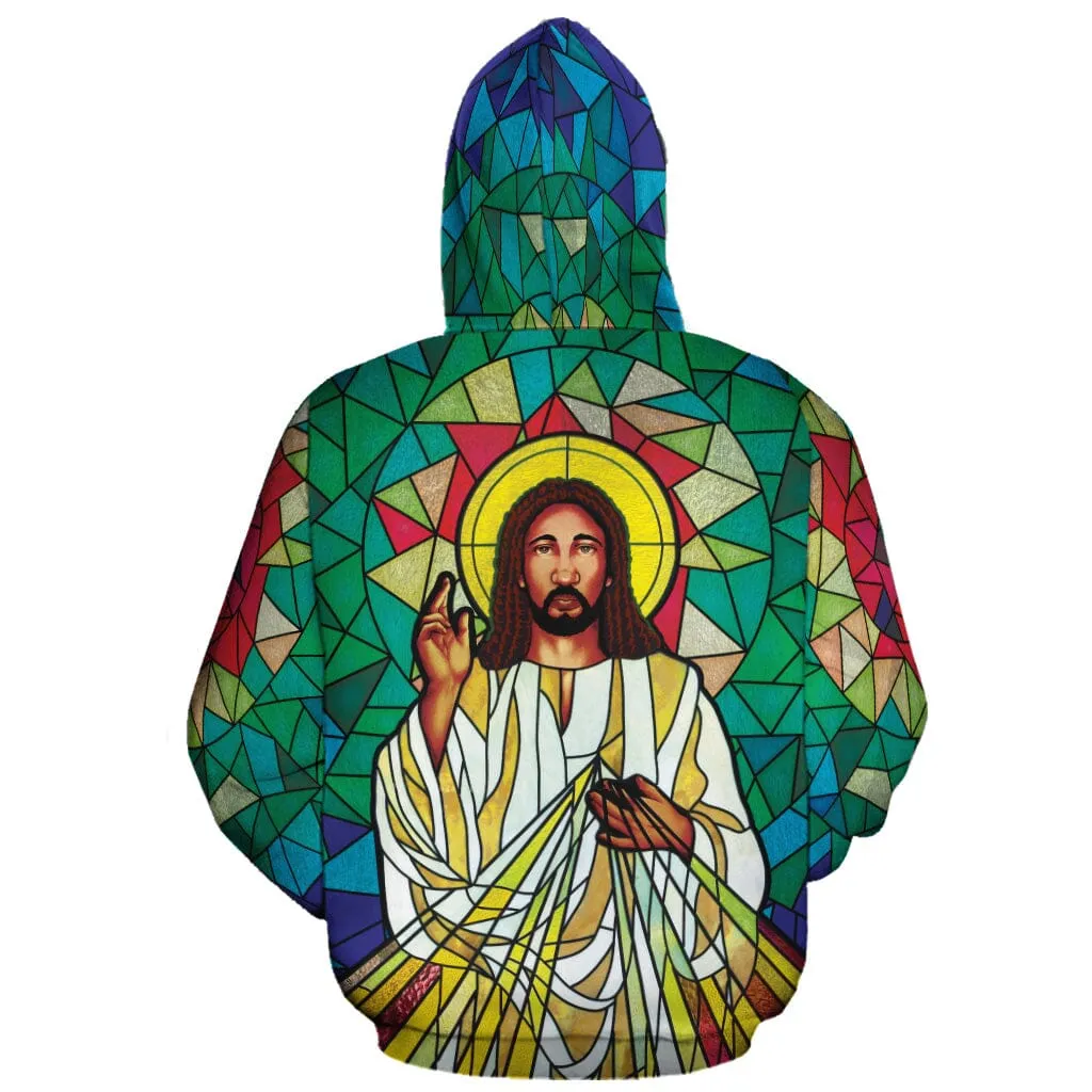 Black Jesus On The Stained Glass All-over Hoodie