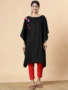 Black Rayon Long-Kaftan - Buds