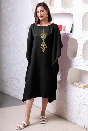 Black Rayon Long-Kaftan - Parody