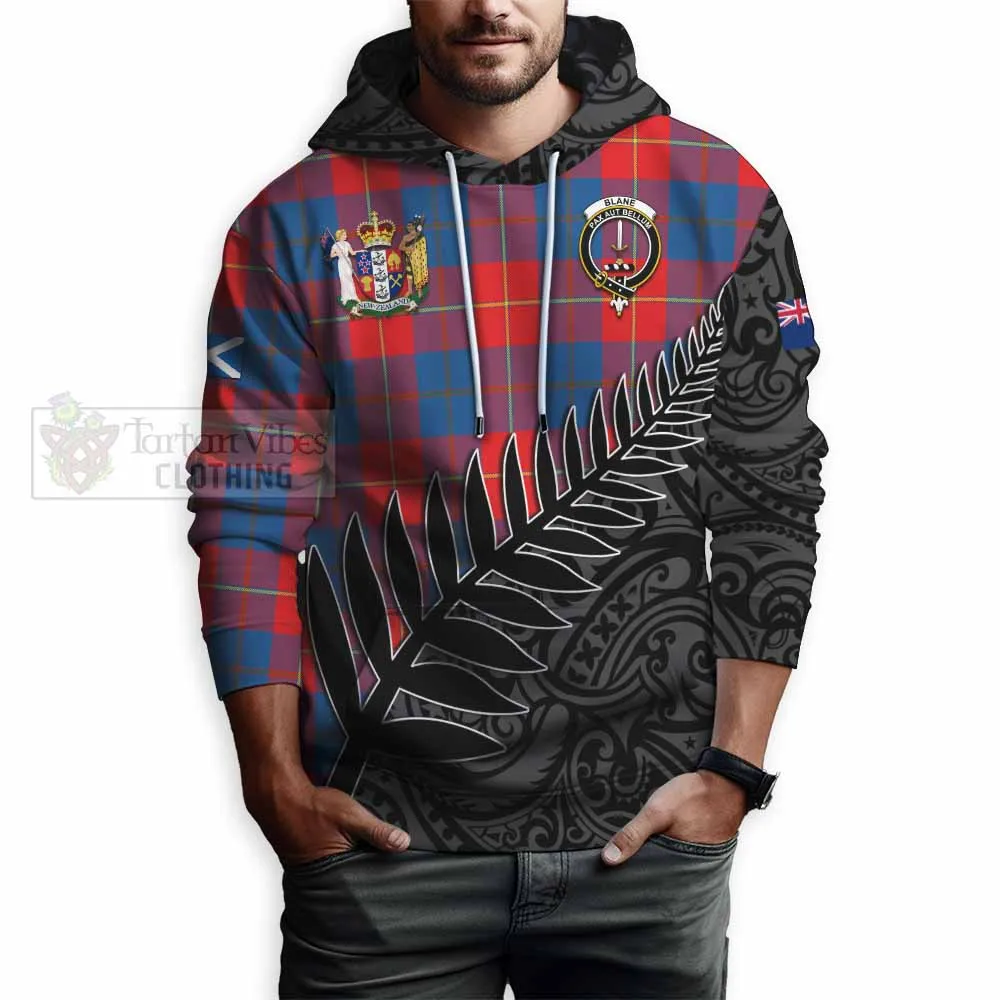 Blane Crest Tartan Hoodie with New Zealand Silver Fern Half Style