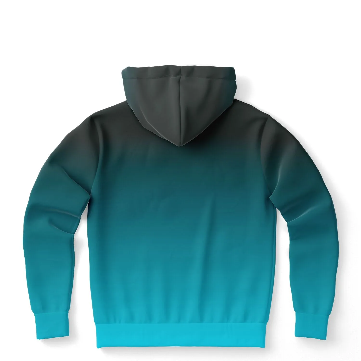 Blue Green Ombre Hoodie, Gradient Teal Aqua Tie Dye Pullover Men Women Adult Aesthetic Graphic Cotton Hooded Sweatshirt with Pockets