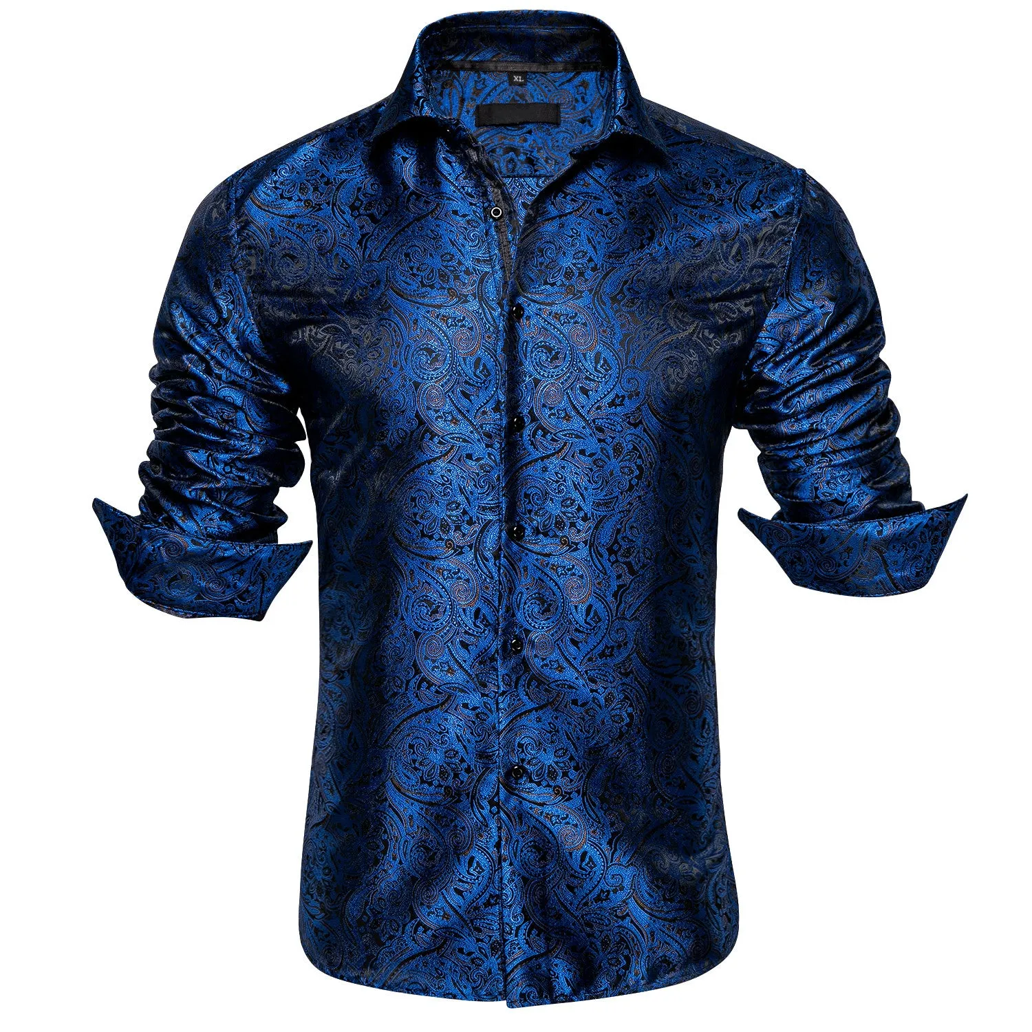 Blue Paisley Men's Long Sleeve Shirt