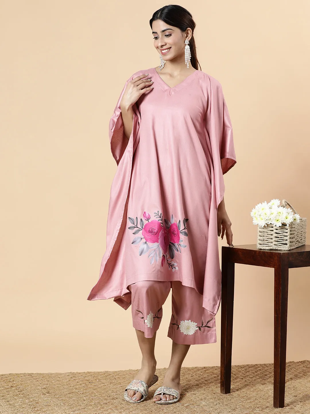 Blush Rayon LongKurta - GulabiIshq