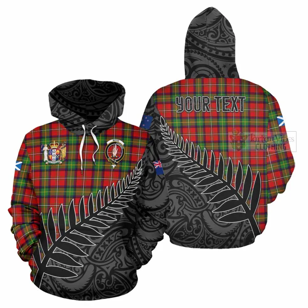 Boyd Crest Tartan Hoodie with New Zealand Silver Fern Half Style