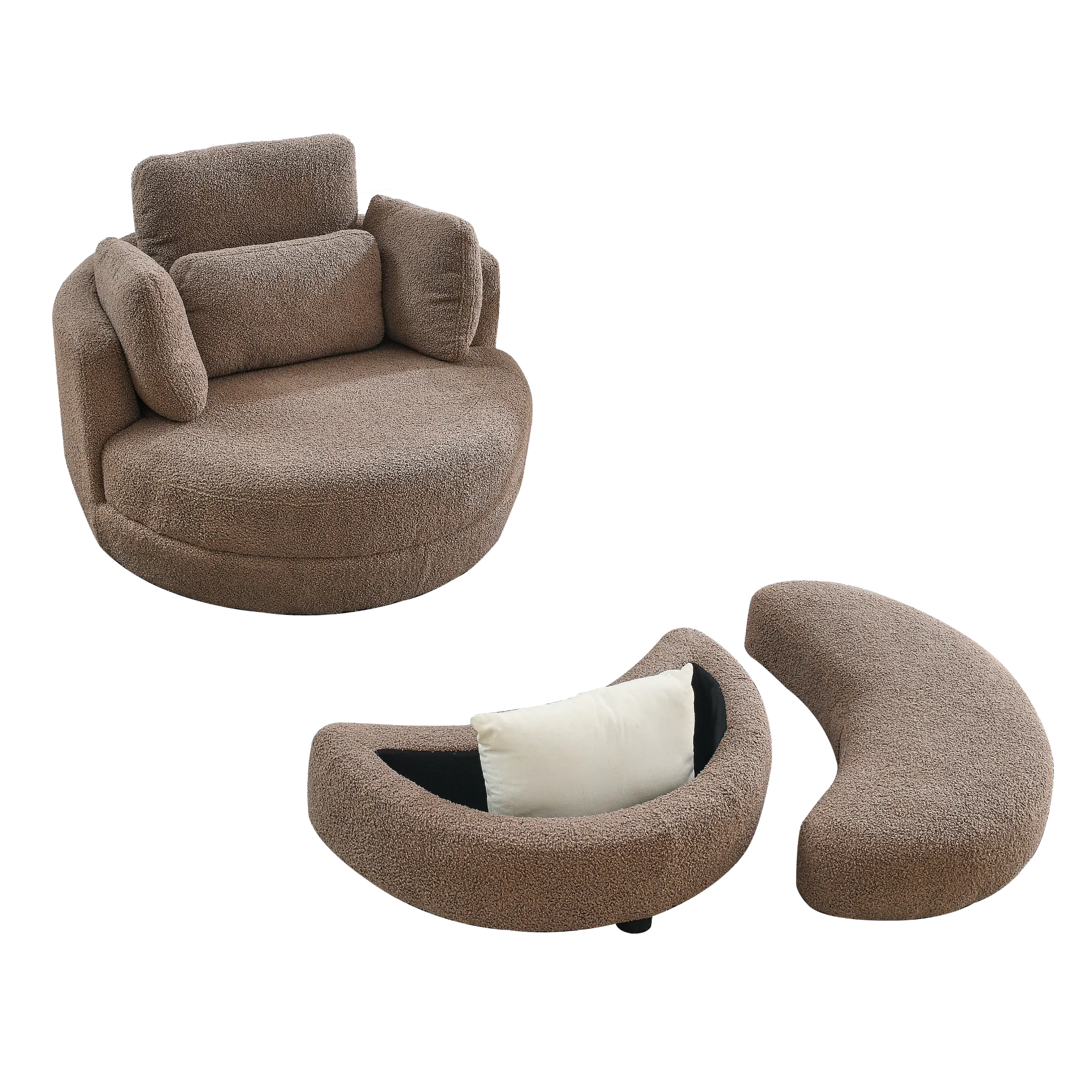 Brown Modern Boho Luxury Minimalist Loveseat