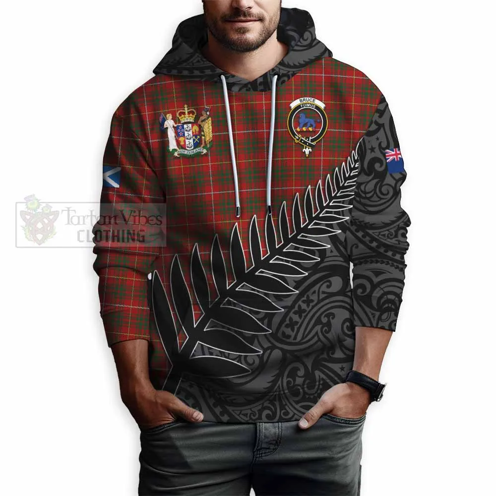 Bruce Crest Tartan Hoodie with New Zealand Silver Fern Half Style