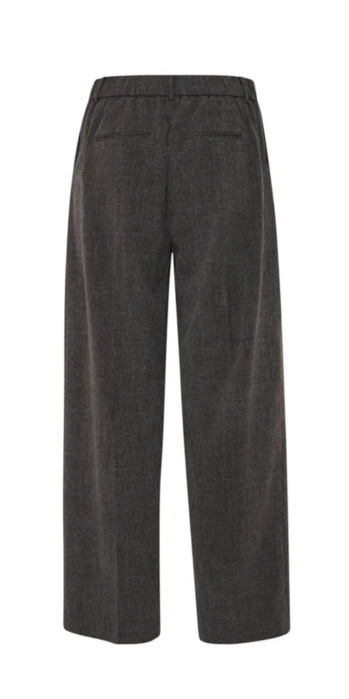 B.Young Cropped Wide Trousers, charcoal