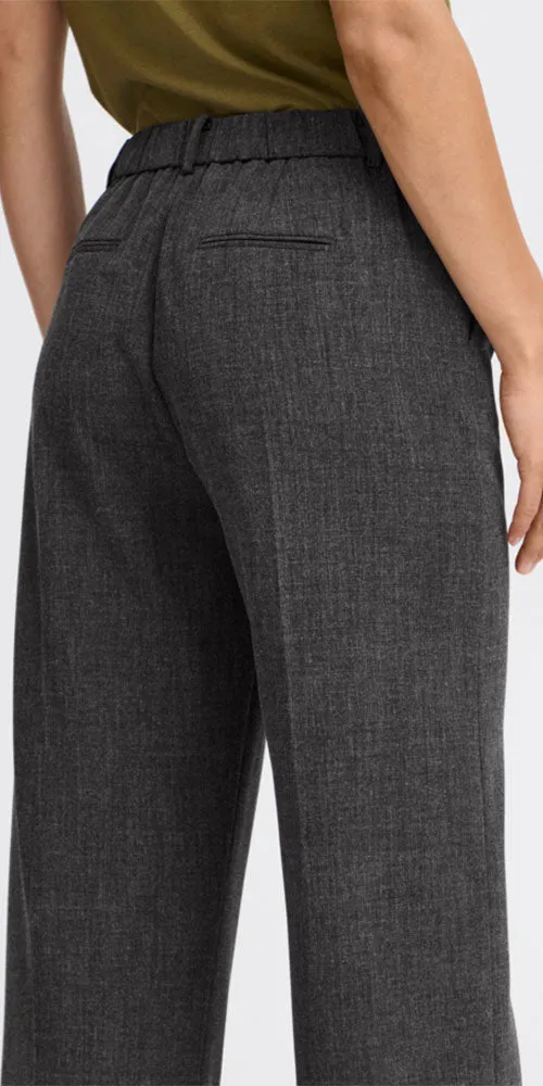 B.Young Cropped Wide Trousers, charcoal