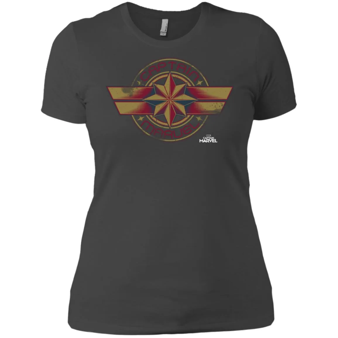 Captain Marvel Color Fade Circle Logo Badge Women Cotton T-Shirt