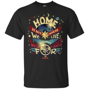 Captain Marvel Home Is What We Fight For Men Cotton T-Shirt