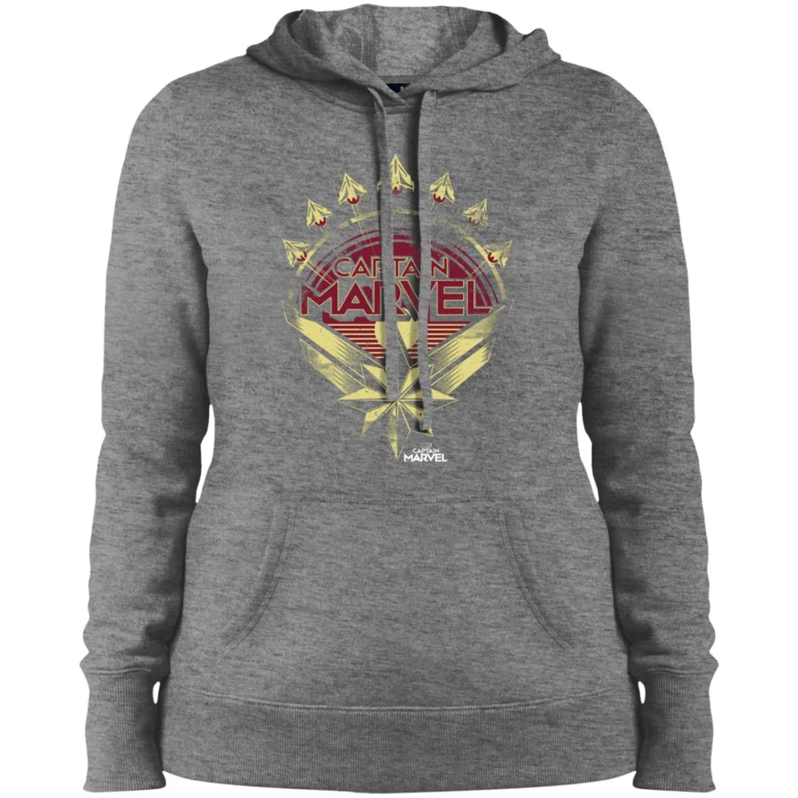 Captain Marvel Yellow Red Plane Flight Logo Women Hooded Sweatshirt