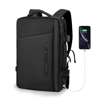 Carry-on Travel Backpack with Raincoat Expandable 38L USB Charging Multi-layer Space Laptop Backpack