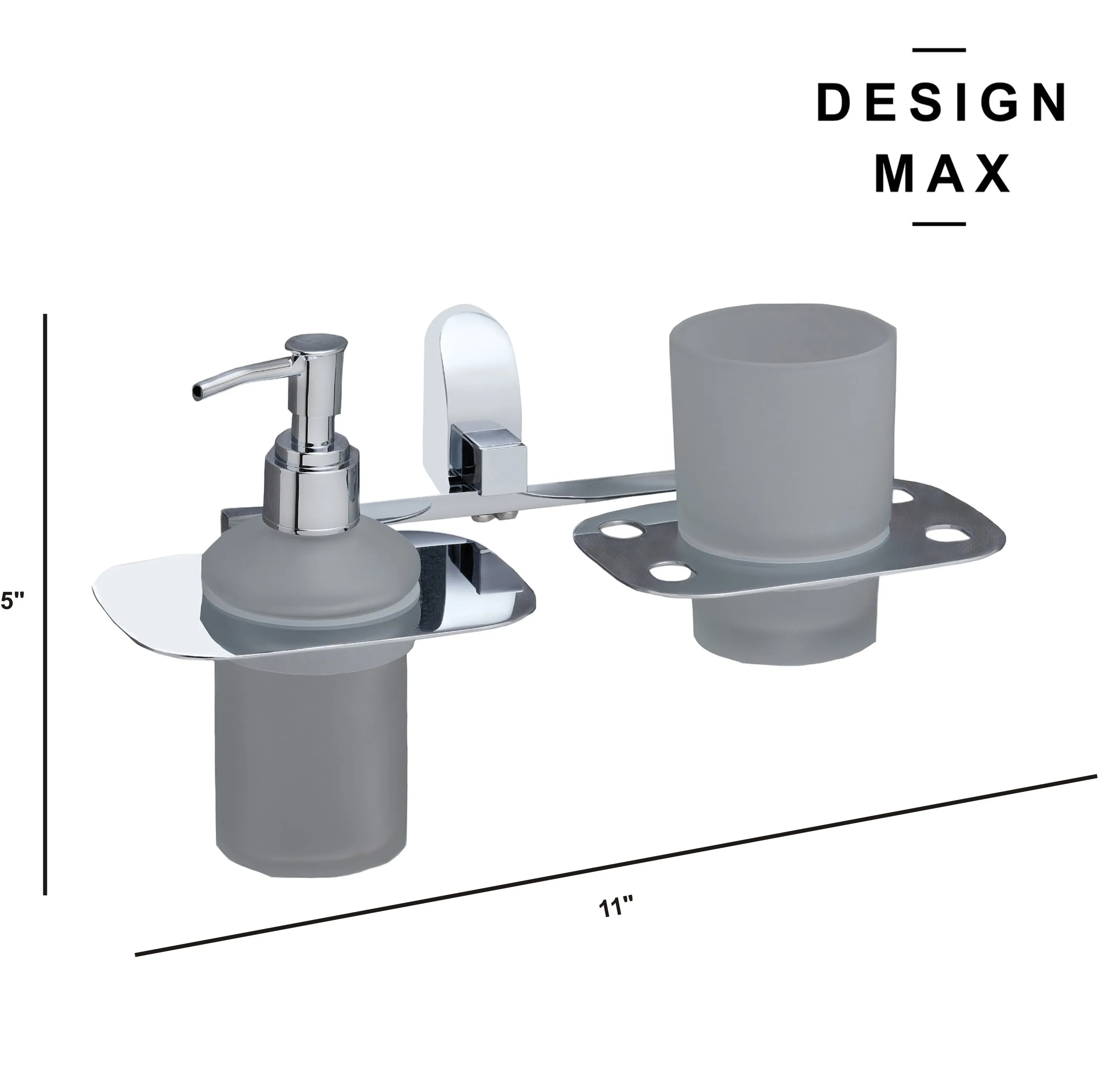 Cassel Wall Mounted Soap Dispenser and Glass Holder