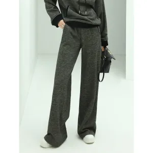 Casual Knitted Pants with Side Pockets in Charcoal