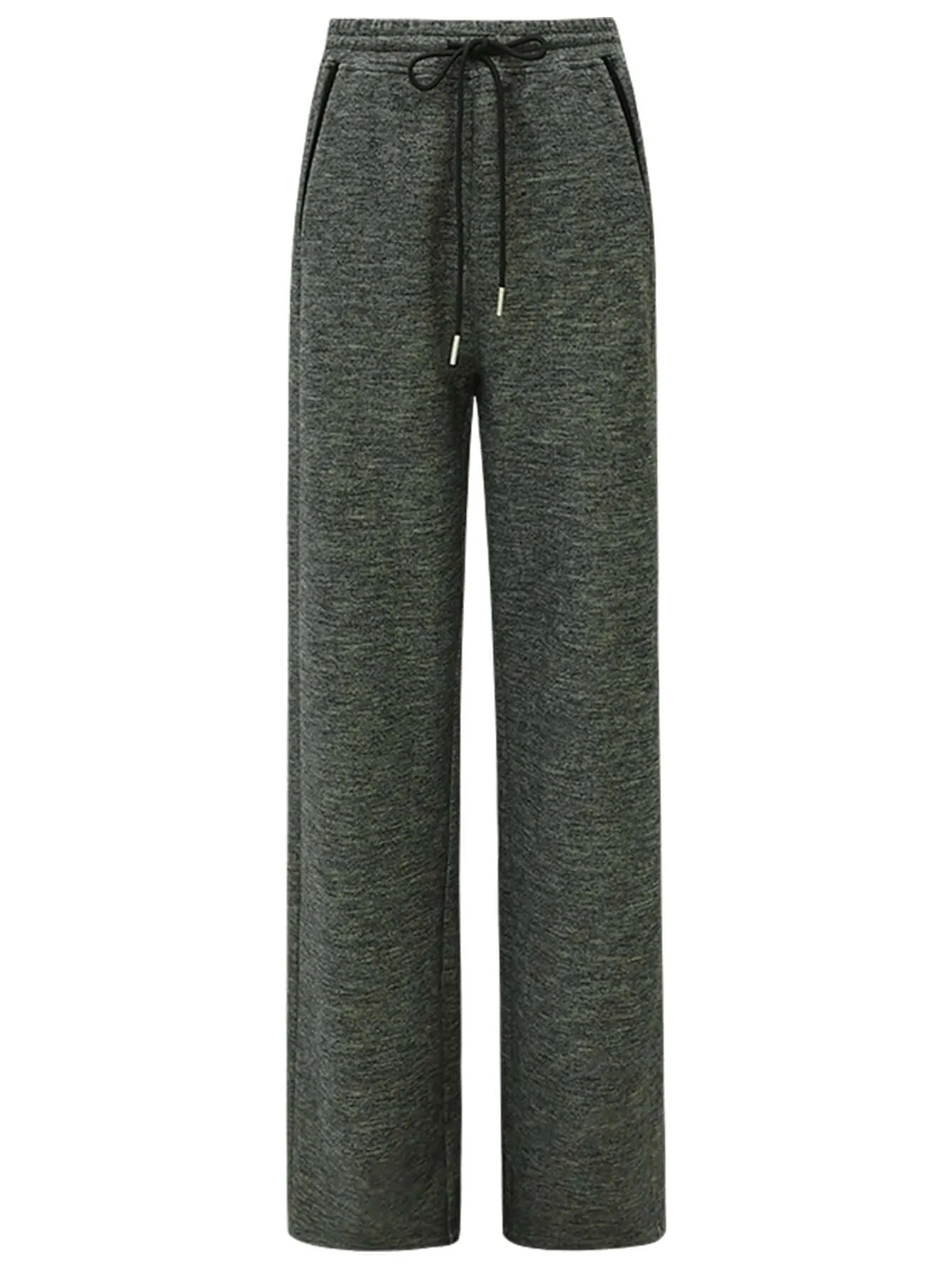 Casual Knitted Pants with Side Pockets in Charcoal