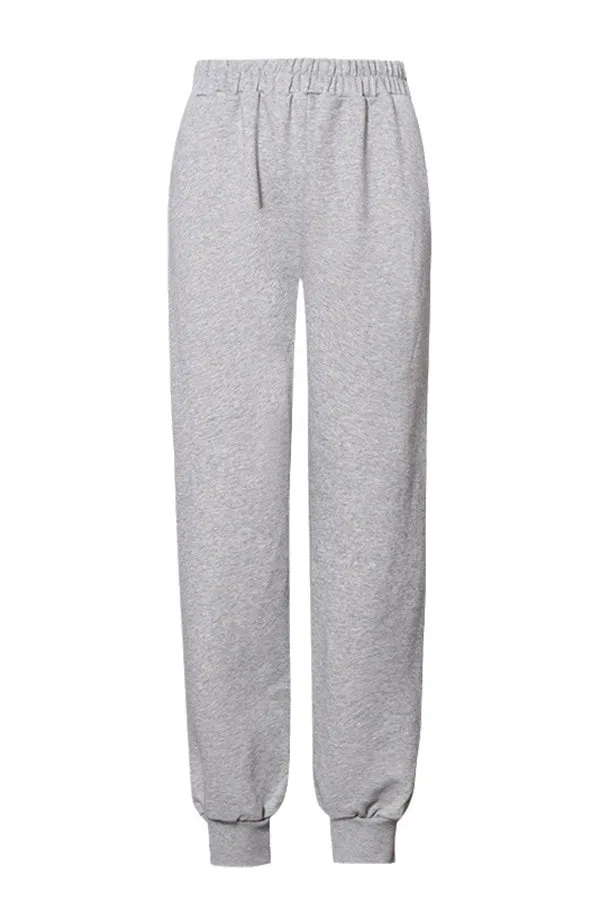 Casual Solid Elastic Waist Sweatpants