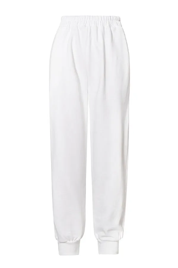 Casual Solid Elastic Waist Sweatpants