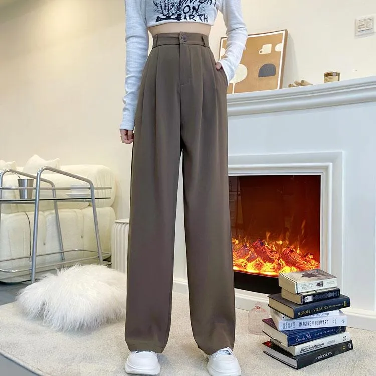 Casual Vintage Aesthetic High Waist Loose Suit Pants