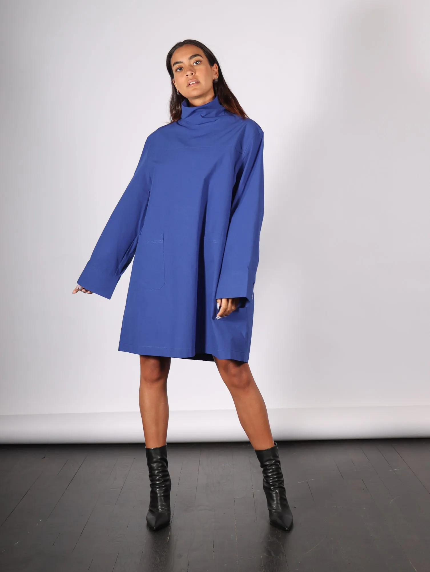 Catalina Cotton Tunic in Workwear Blue by Rodebjer