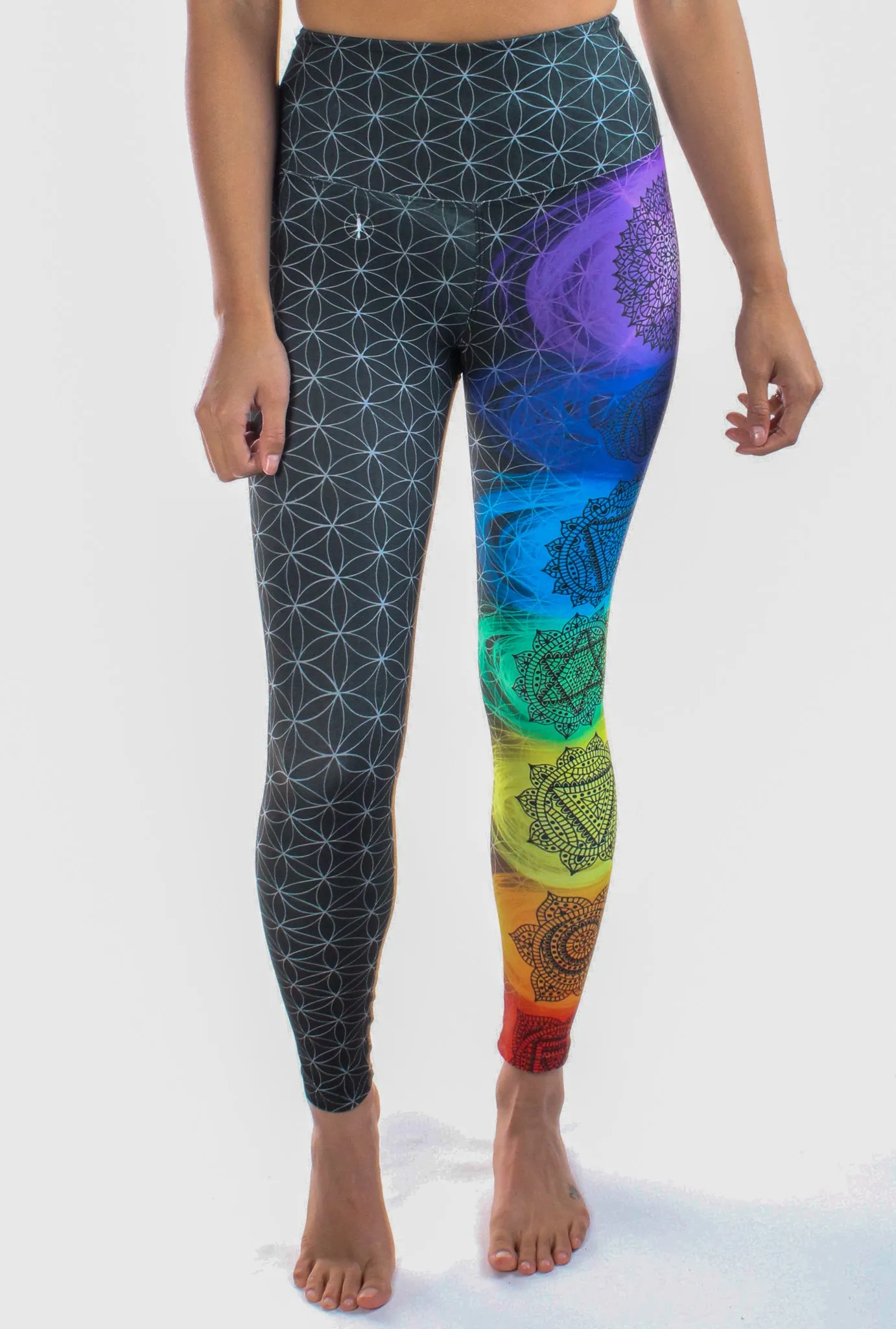 Chakra Legging With Sacred Geometry (Flower of Life)