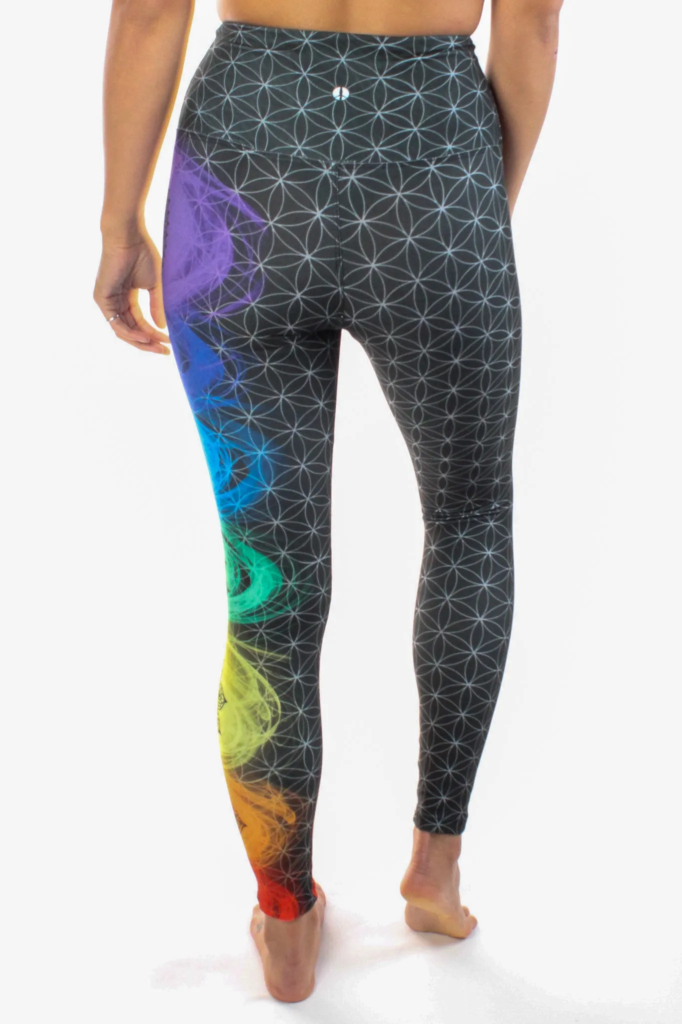 Chakra Legging With Sacred Geometry (Flower of Life)